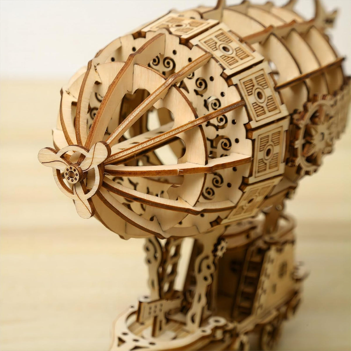 Airship Wooden Car Puzzle Model Kit – 3D Intricate DIY Mechanical Building Toy for Home Decor and Creative Handcraft Lovers