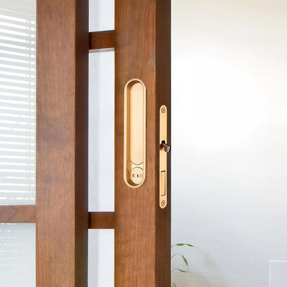 Invisible Entry Hook Pocket Door Lock –  With Interior Lock Fittings, Modern Sliding Hardware for Doors, Rooms, or Minimalist Spaces