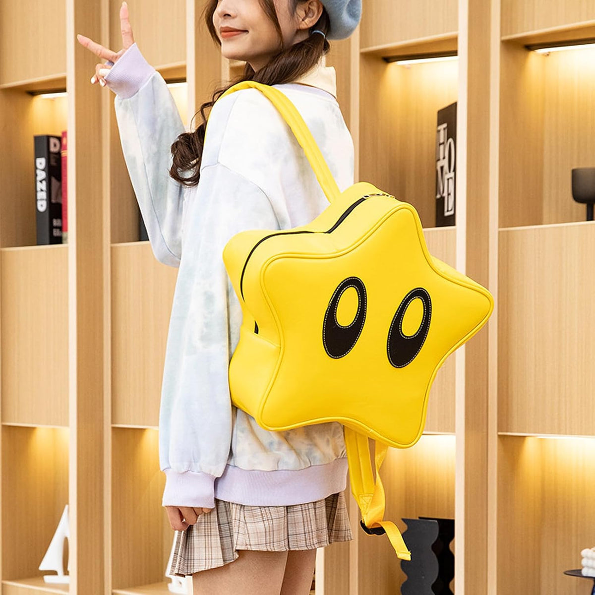 Kawaii Star Cartoon Backpack – Y2K Korean & Japanese Cute Book Bag for Girls, School, and Travel Adventures