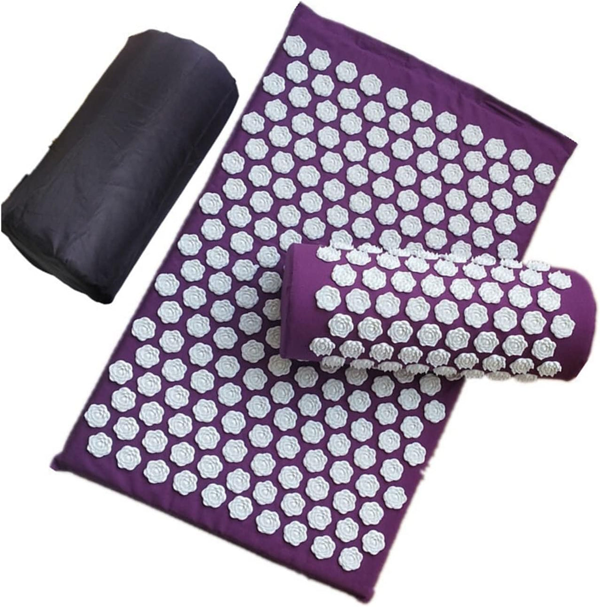 Acupressure Yoga Mat & Pillow Set – Kuznetsov’s Spike Applicator for Full-Body Massage, Stress Relief & Foot Reflex Therapy