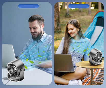 Smart Electric Desktop Rechargeable Fan – Ultra Silent USB Wall-Mounted Cooling Fan 100 RPM, Elegant Design for Desk, Bedroom