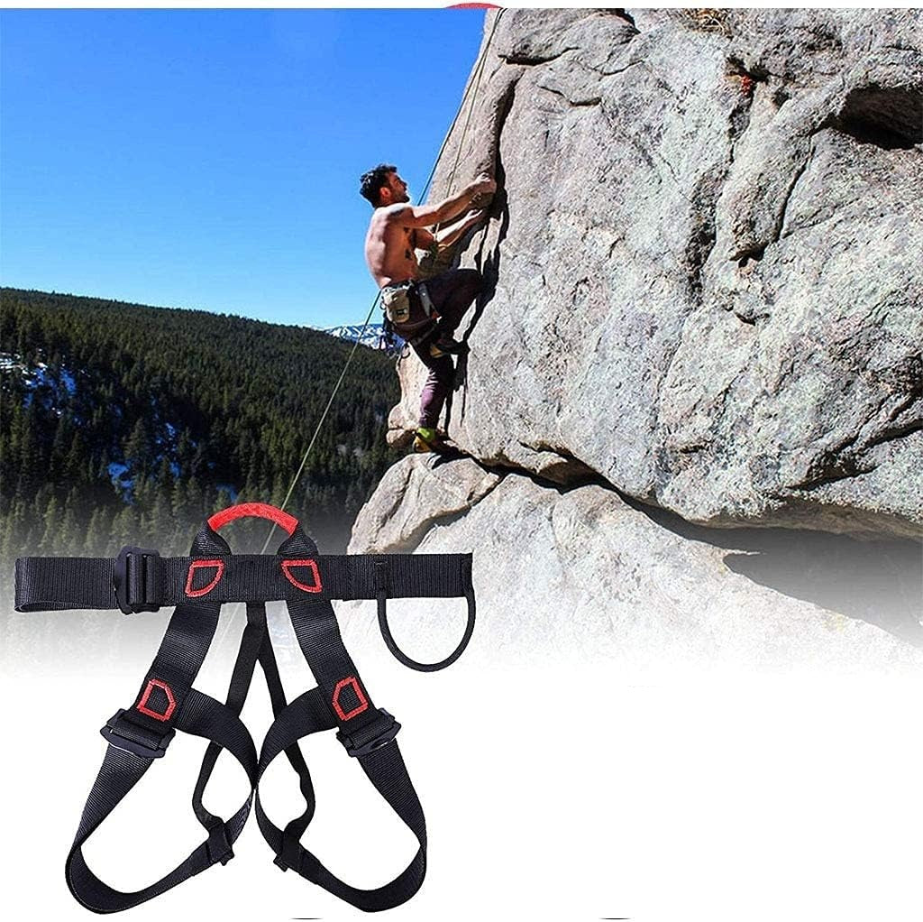 Professional Gear Climbing Rope Harness – Half-Body Safety Belt for Rock Climbing, Rappelling, and Secure Outdoor Adventure Sports