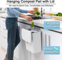 2.4 Gallon Kitchen Compost Bin For Counter Top Or Under Sink