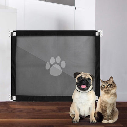 Portable Folding Pet Safety Gate – Durable Mesh Barrier for Dogs and Puppies, Easy Installation, Compact Storage, and Space-Saving Design