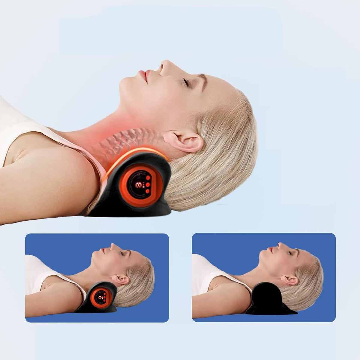 Cervical Massager Pillow – Portable Traction Therapy for Neck & Head Pain Relief with Acupoint Stimulation for Adults