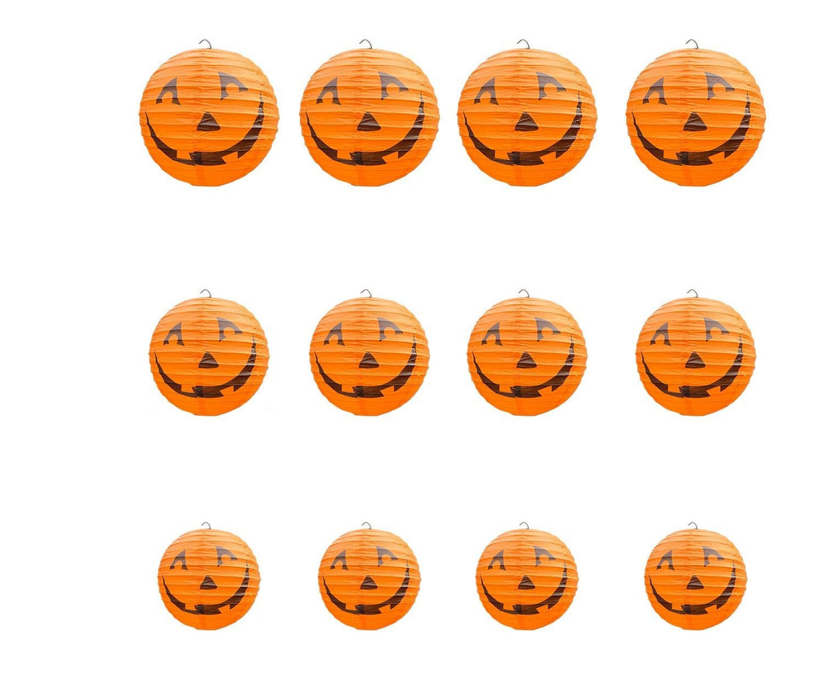 Halloween Pumpkin Paper Lanterns – Jack O’ Lantern Hanging Decor for Indoor and Outdoor Halloween Party Decorations