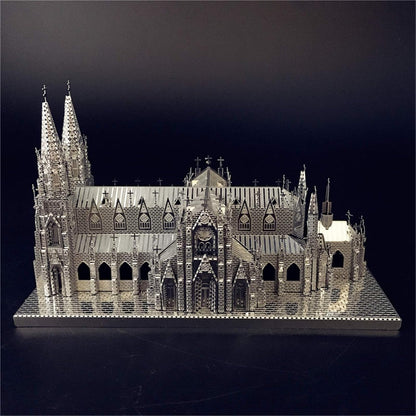 Metal Cathedral Puzzle – 3D St. Patrick’s Laser-Cut DIY Assembly Model Kit for Creative Gifts