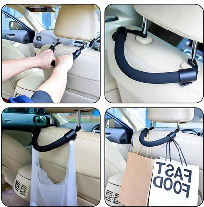 Car Seat Back Armrest & Safety Handle – Soft Headrest Hanger for Elderly & Kids