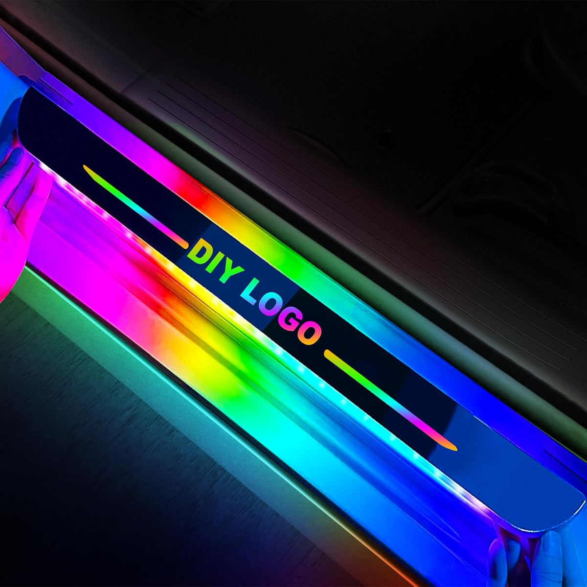 LED Wireless Car Door Sill Lights – 4PCS USB Welcome Light Pathway Pedal Lamp Kit for Audi A3 A4 A5 A7 Q5 Q7 Models