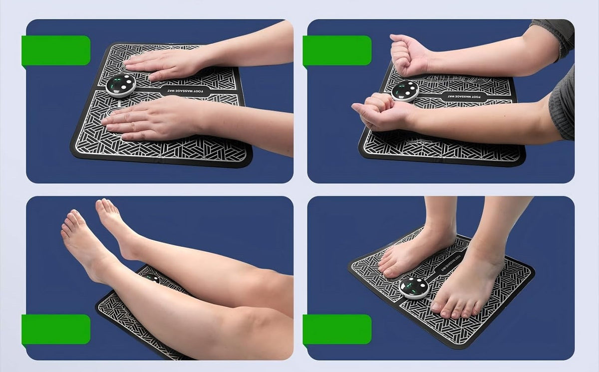 EMS Foot Massager with Remote Control – 12 Modes, 19 Intensity Levels for Muscle Relaxation, Improved Circulation, and All-Day Comfort at Home