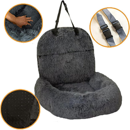 Weltbild Grey Plush Dog Car Seat - Comfortable, Safe, and Stylish Travel Solution for Pets in Any Vehicle