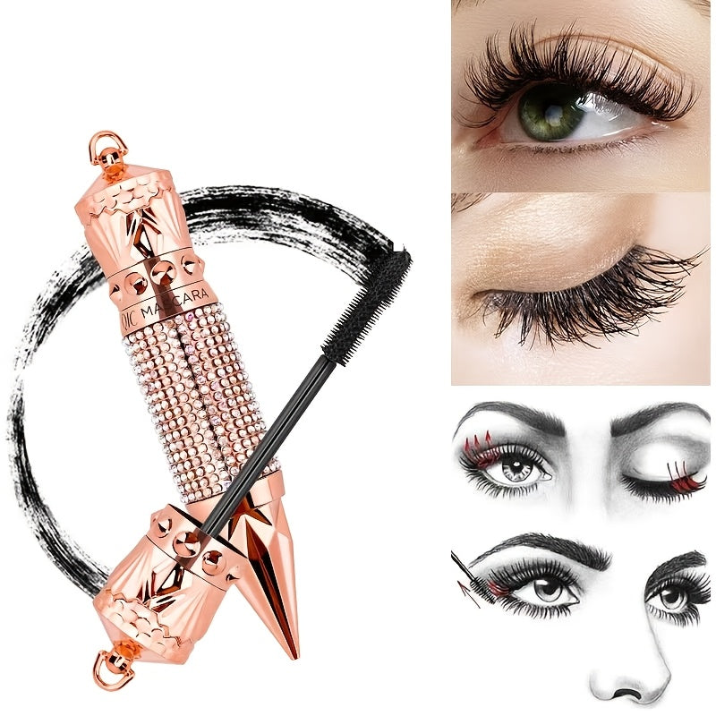 Scepter Mascara with Rhinestone Shell – Waterproof, Smudge-Proof Formula Creates Naturally Long, Thick, and Curled Eyelashes for Glamorous All-Day Wear