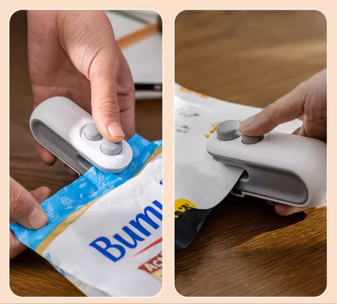 USB Rechargeable Mini Sealing Machine – 2-in-1 Heat Seal & Cut, Keeps Food Fresh Longer, Compact and Portable for Kitchen Use