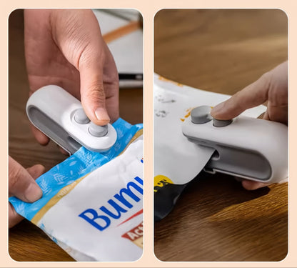 USB Rechargeable Mini Sealing Machine – 2-in-1 Heat Seal & Cut, Keeps Food Fresh Longer, Compact and Portable for Kitchen Use