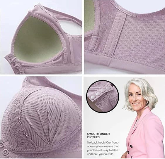 Front Button Breathable Skin-Friendly Cotton Bra