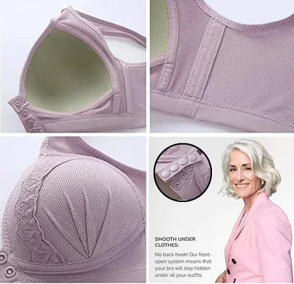 Front Button Breathable Skin-Friendly Cotton Bra
