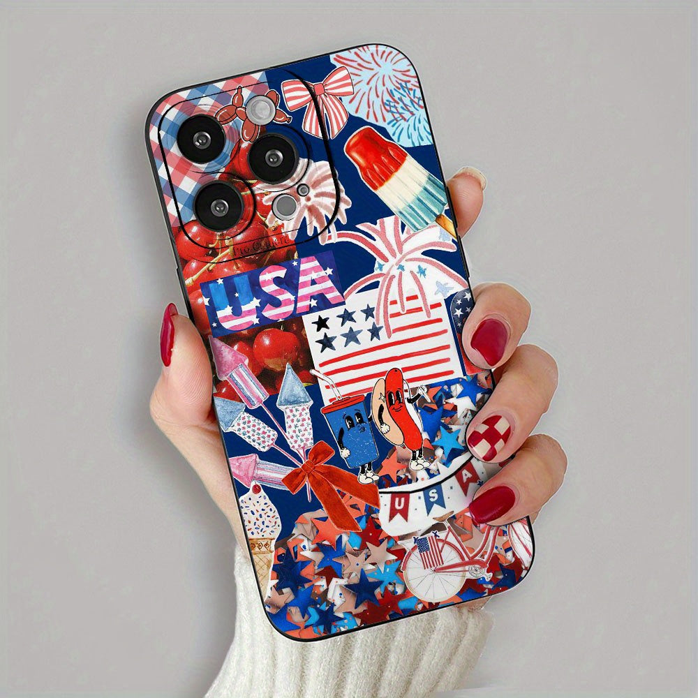 Independence Day iPhone Case – Protective Phone Cover with All-Round Lens Guard & Patriotic Design for iPhone 11–16 Series, Fun Gift for Boys & Girls