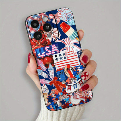 Independence Day iPhone Case – Protective Phone Cover with All-Round Lens Guard & Patriotic Design for iPhone 11–16 Series, Fun Gift for Boys & Girls