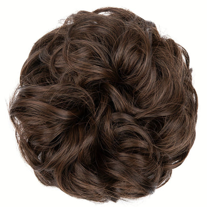 Messy Curly Hair Bun Extension – Voluminous Synthetic Elastic Chignon Scrunchie for Effortless Updo, Instant Volume & Natural-Looking Glam Hairpiece for Women