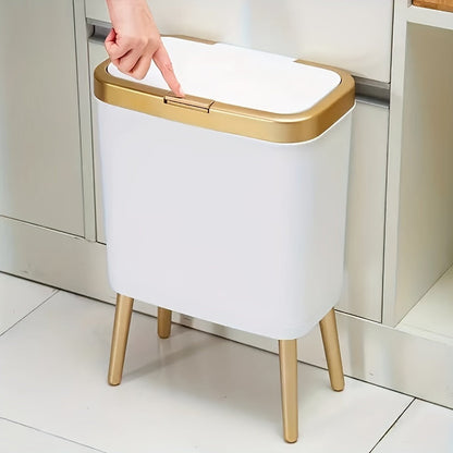 Raised-Leg Trash Can – 15L Odor-Resistant Sorting Bin with Lid for Kitchen, Office, Bathroom & Multi-Purpose Organization