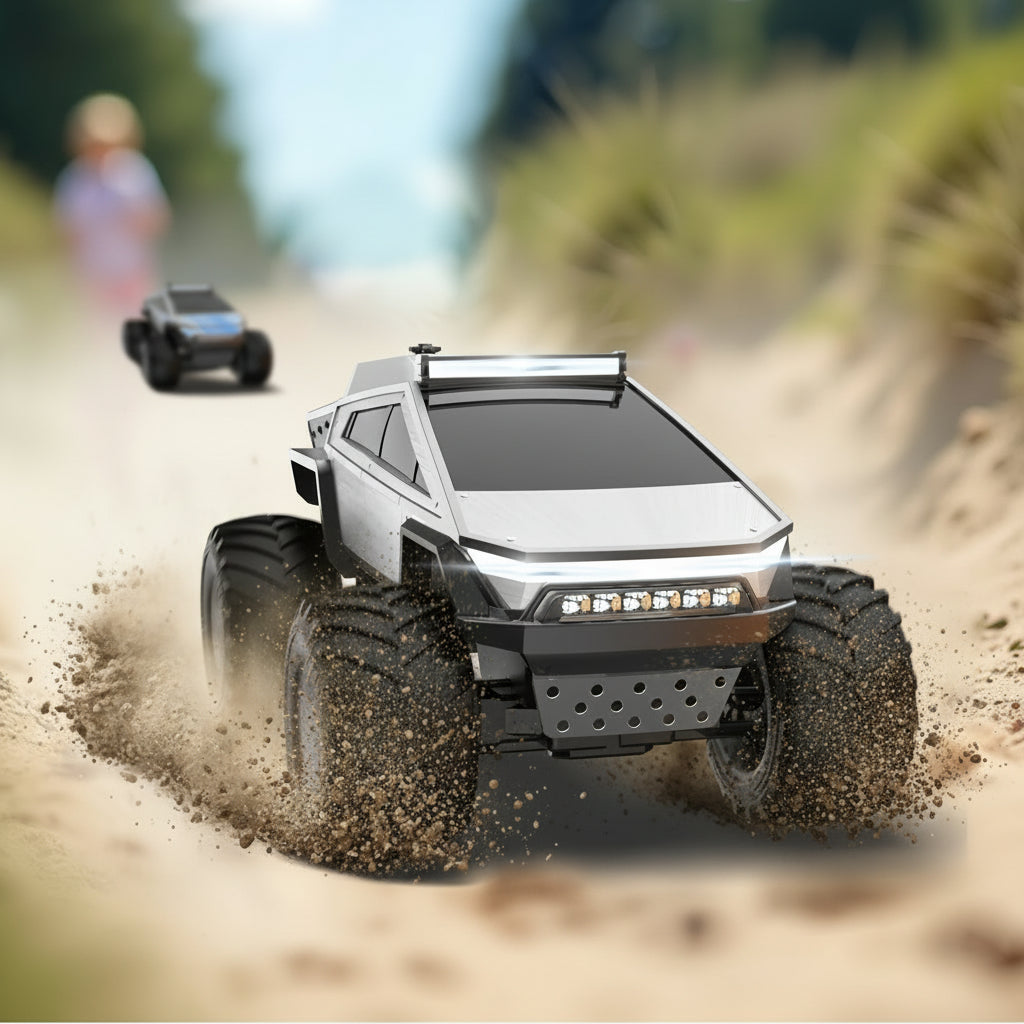LED Monster Truck RC Toy – 4WD All-Terrain Remote Control Truck with Music, Lights & USB Rechargeable Fun for Kids 6+