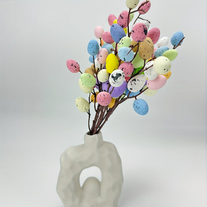 Spring Floral Easter Egg Plug-In Ornaments – 3/6/12pcs Miniature Eggs for Festive Floral Arrangements and Home Party Decor