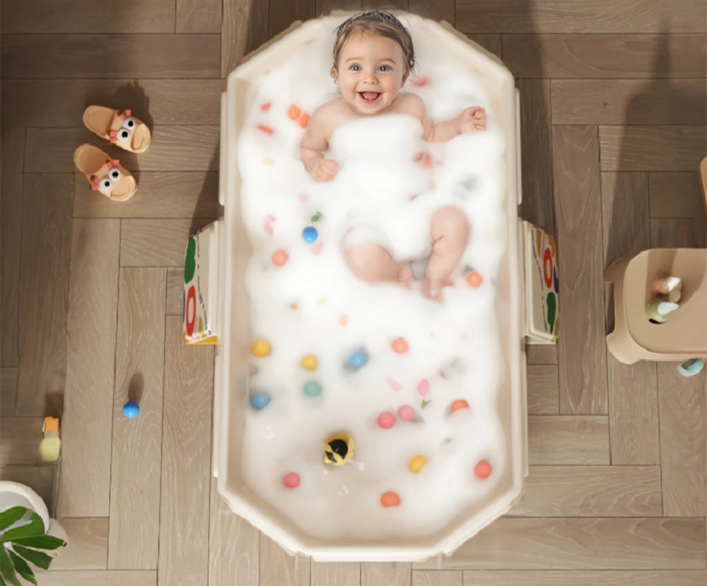 Kids Portable Collapsible Bathtub – Odor-Free, Space-Saving PVC Bath Tub with Anti-Slip Base, Ideal for Home or Travel for Ages 0–8