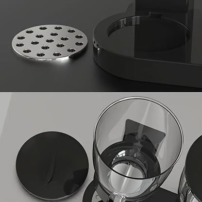 Three Grain Cereal Dispenser – Modern Black Kitchen Organizer with Snack Storage for Breakfast, Pantry, and Family Convenience
