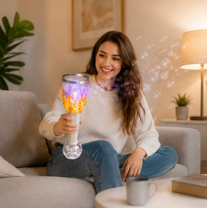 LED Bubble Gun Machine - Automatic Soap Bubble Blaster Toy for Outdoor Play, Birthday Parties and Summer Fun Activities