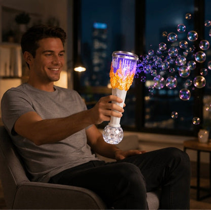 LED Bubble Gun Machine - Automatic Soap Bubble Blaster Toy for Outdoor Play, Birthday Parties and Summer Fun Activities