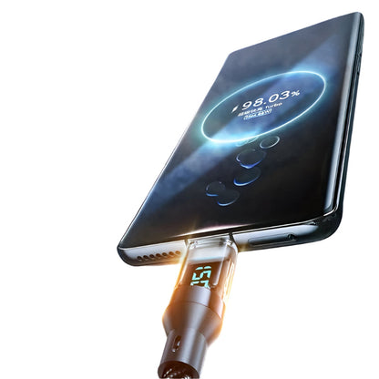 High-Speed Power Delivery USB-C Charging Cable – 120W Cord for Rapid Charging and Data Sync with Real-Time Speed Display
