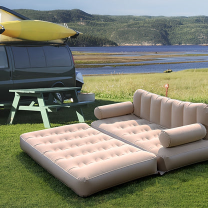 Double Foldable Inflatable Sofa Bed – Automatic Pump Camping Couch for Outdoor Rest and Home Lounging