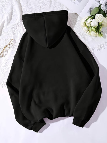 Men’s Casual Hoodie with Kangaroo Pocket – Graphic Printed Polyester Sweatshirt for Spring & Fall Outfits