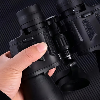 HD Black FMC Binoculars – 10x50 Double-Barrel Design with Anti-Slip Grip for Birdwatching, Hiking & Travel Adventures
