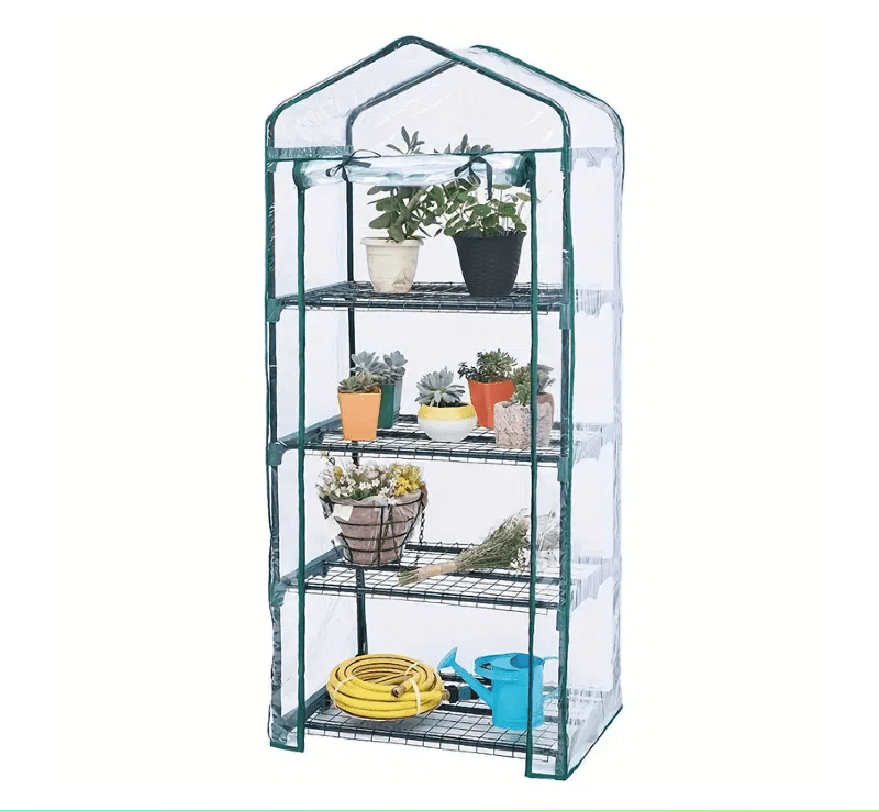 Greenhouse PVC Plant Protector Cover – 4-Tier Transparent Waterproof Replacement Cover for Garden Plant Shelter, Indoor and Outdoor Use