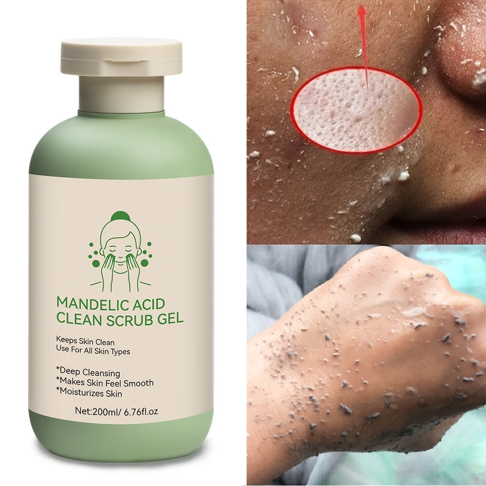 Mandelic Acid Scrub Gel – Gentle Exfoliating Face Cleanser for Smooth Skin, Oil Control, and Clear Complexion Without Harsh Irritation