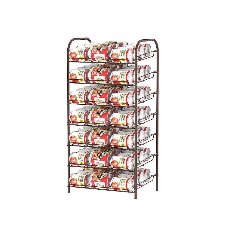 Adjustable Large Metal Can Rack Organizer – Multi-Tier Pantry Shelf for 84 Cans, Space-Saving Kitchen Cabinet Storage with Custom Dividers