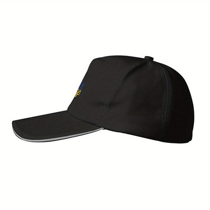 Ukraine Flag Baseball Cap – Patriotic Adjustable Hat with Trident Emblem, Breathable Black Cap for Outdoor Style & Pride