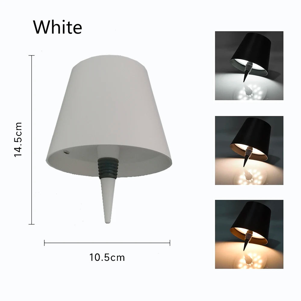 Wireless LED Wine Bottle Table Lamp – Rechargeable Vase-Style Light with Touch Switch for Bars, Dining Rooms, Desks & Soft Ambience