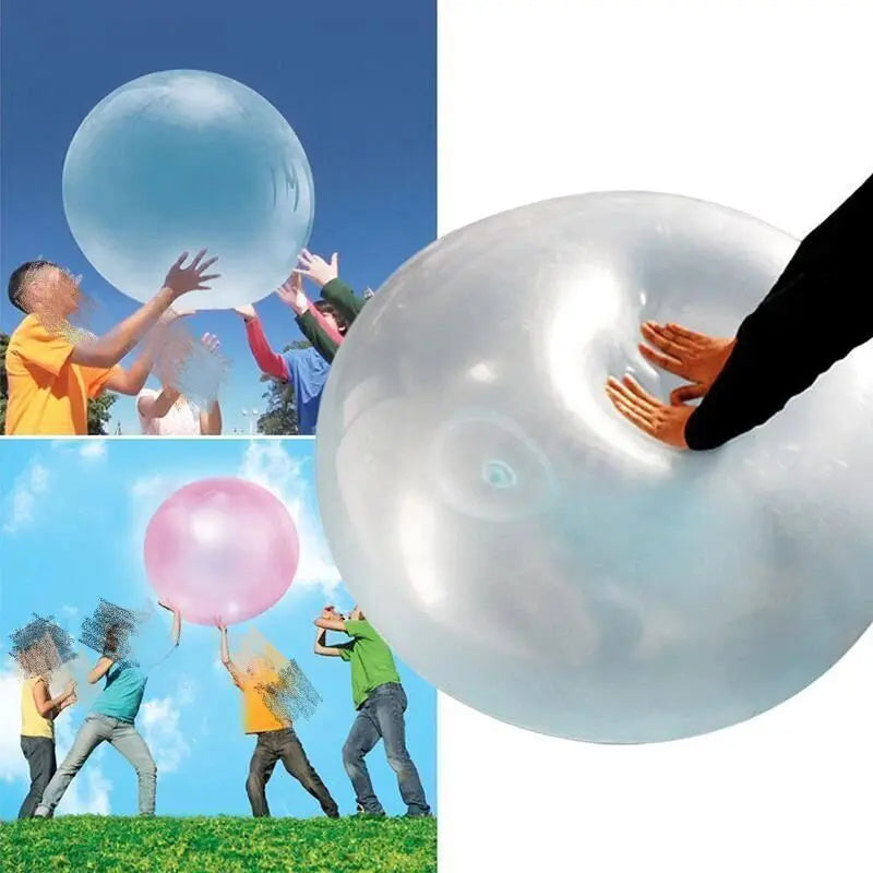 Large Water-Filled Bouncy Ball - Transparent 130x40cm Outdoor Toy for Kids - Birthday Fun, Splash Play & Non-Leak Design