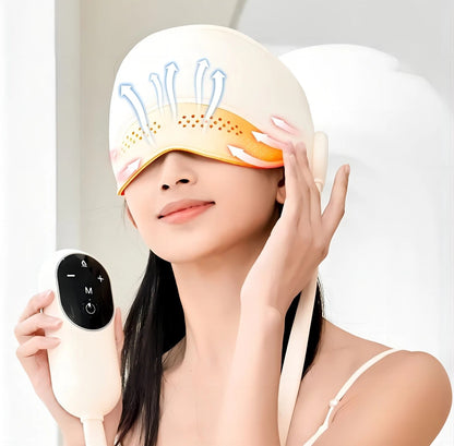 Air Pressure Head Massager with Heat – 6 Airbags and 360° Eye Massage for Deep Relaxation, Stress Relief, and Better Sleep Quality