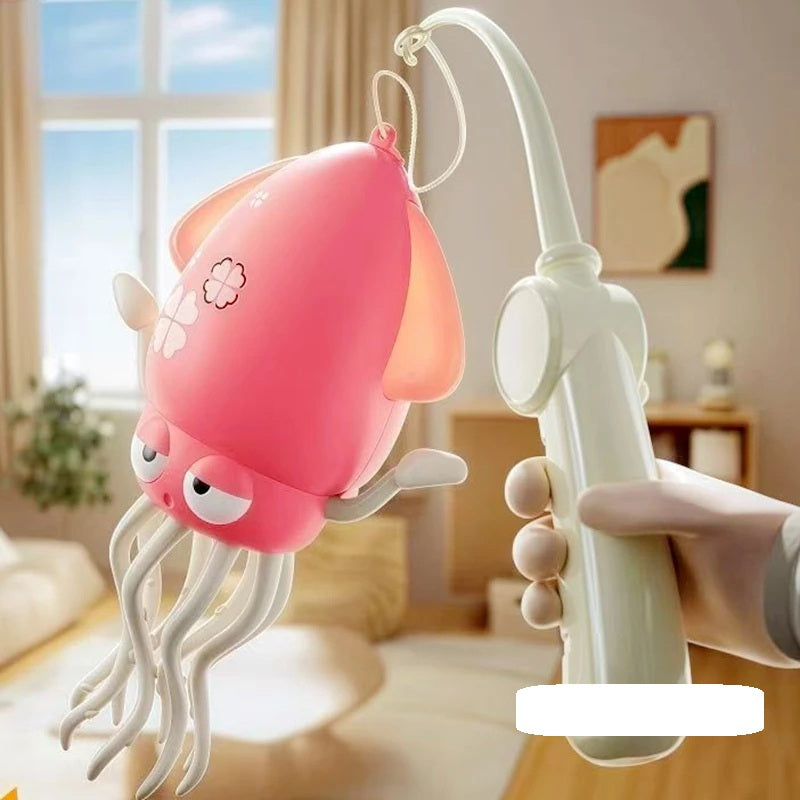 Electric Dancing Octopus Toy – 3-in-1 Obstacle Avoidance 8-Leg Squid with Lights & Music, Interactive Fishing Game for Toddlers & Birthday Gifts