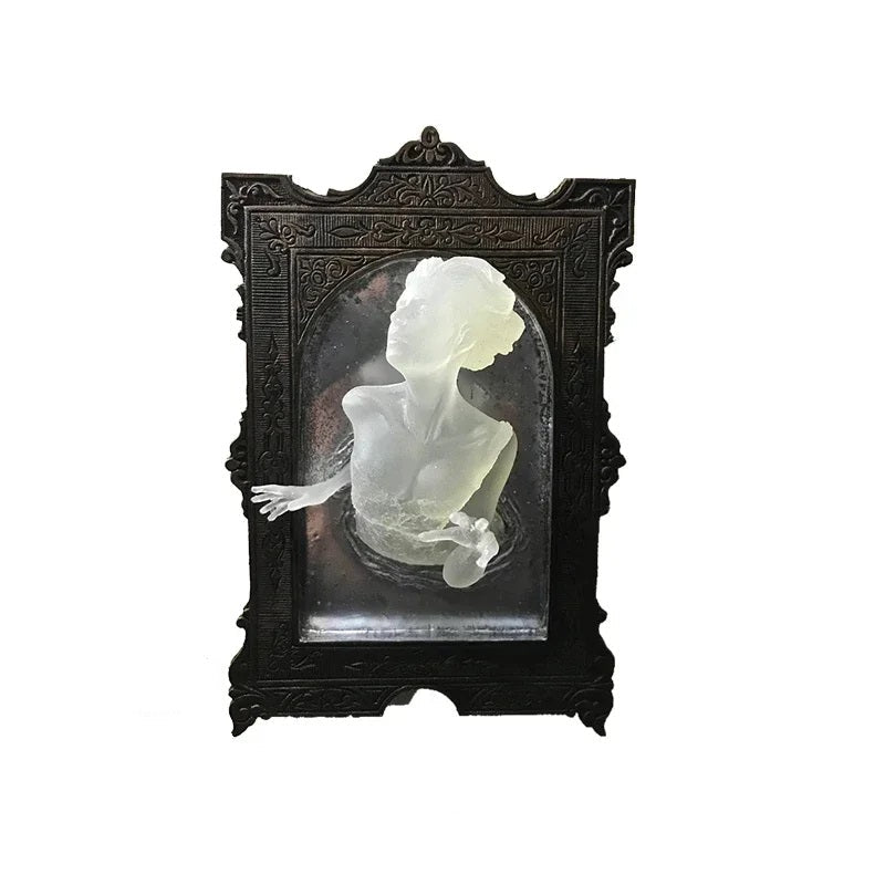 Gothic Devil Hand Wall Decor - Resin Spooky Sculpture Frame with Luminous Effect, Halloween Home Decoration Prop