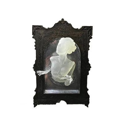 Gothic Devil Hand Wall Decor - Resin Spooky Sculpture Frame with Luminous Effect, Halloween Home Decoration Prop