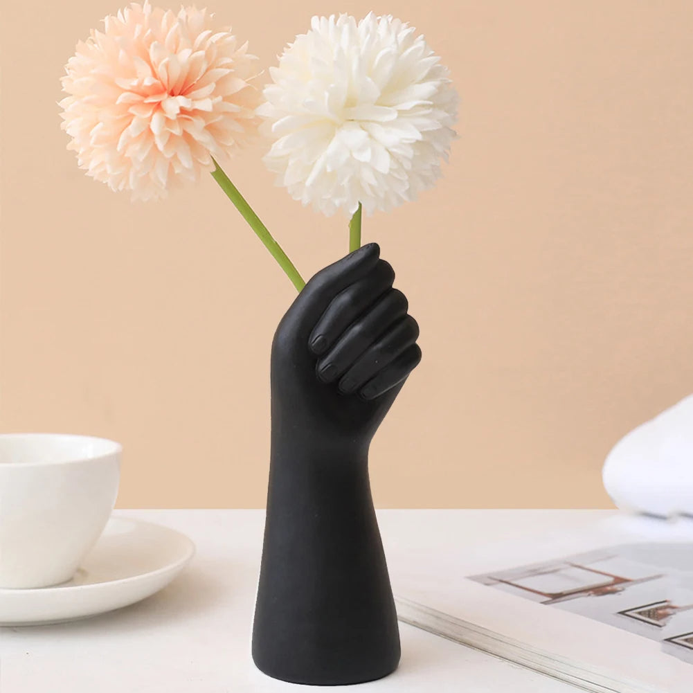 Modern Resin Hand Vase Ornament – Creative Sculpture for Flower Display, Dining Table, or Unique 2024 Home Styling Accent