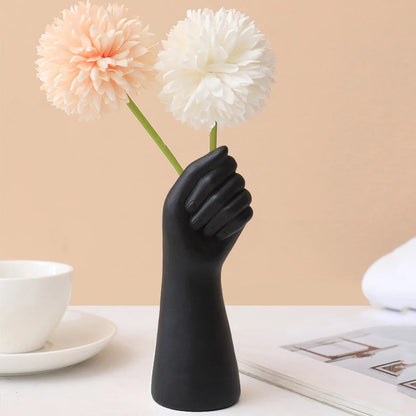 Modern Resin Hand Vase Ornament – Creative Sculpture for Flower Display, Dining Table, or Unique 2024 Home Styling Accent