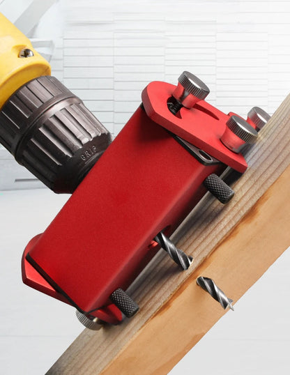 Aluminum Alloy Drill Angle Guide Locator – Woodworking Hole Positioning Tool for Accurate Splicing, Installation & Line Scribing