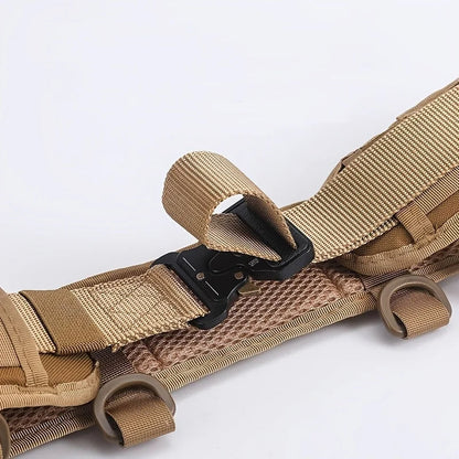 Men’s Tactical Outdoor Belt with Multi-Function Buckle – High-Quality Nylon Canvas Hunting Gear for Sport & Survival Utility