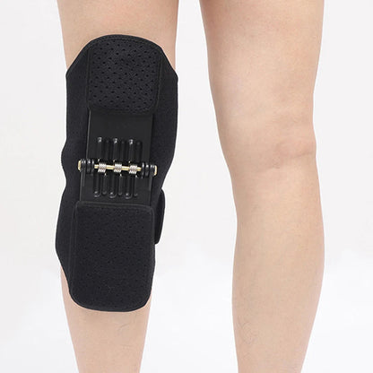 Knee Brace with Rebound Springs – Adjustable Sports Stabilizer Pads for Running with Hook and Loop Closure