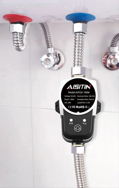 24V Brushless Water Booster Pump – Flow-Sensing Automatic Pressure Pump for Shower, Faucet and Water Heater Lines